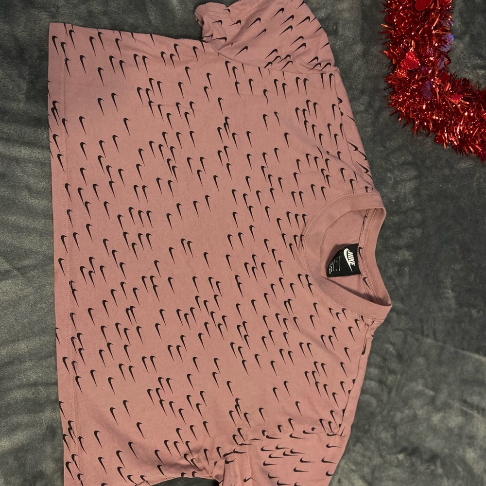 Nike Pink and Black Logo T-Shirt
